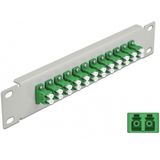 Delock - 10 Inch Glasvezel Patch Panel - Groen - 12 Poorten LC Duplex - 1U - Grijs