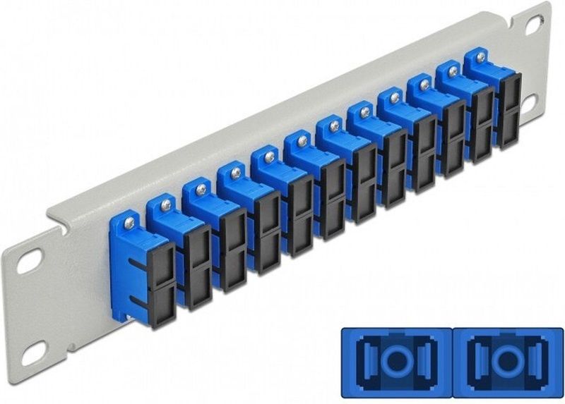 Delock - 10 inch - LWL Patchpanel - Blauw - 12 Poorten SC Duplex