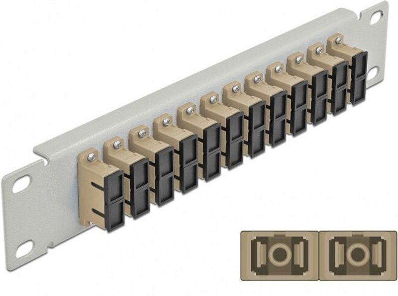 Delock - 10 inch - LWL Patchpanel - Beige - 12 Poorten SC Duplex