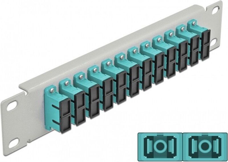 Delock - 10 inch - LWL Patchpanel - Aqua - 12 Poorten SC Duplex