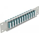 Delock - 10 Inch - Patch Panel - Grijs - 12 Poorten LC Quad, Metaal, Voor 10 Inch Netwerkkast