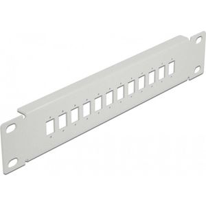Delock - 10 inch - LWL Patchpanel - Grijs - 12 Poorten voor SC Simplex / LC Duplex