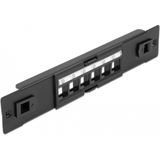 Delock - 10 Inch Patch Panel - Zwart - Voor 6 Keystone Modules - Toolfree - 1U