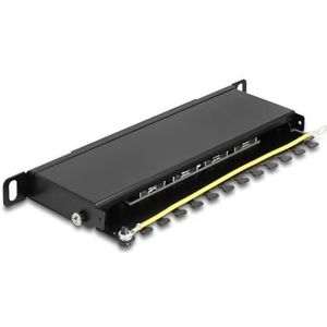 Delock 10 inch patch panel | 8x RJ45 | CAT6a | STP | 0,5U | zwart
