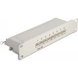 Patch Panel - CAT6a - 10 Inch - 8x RJ45 - STP - Metalen Behuizing