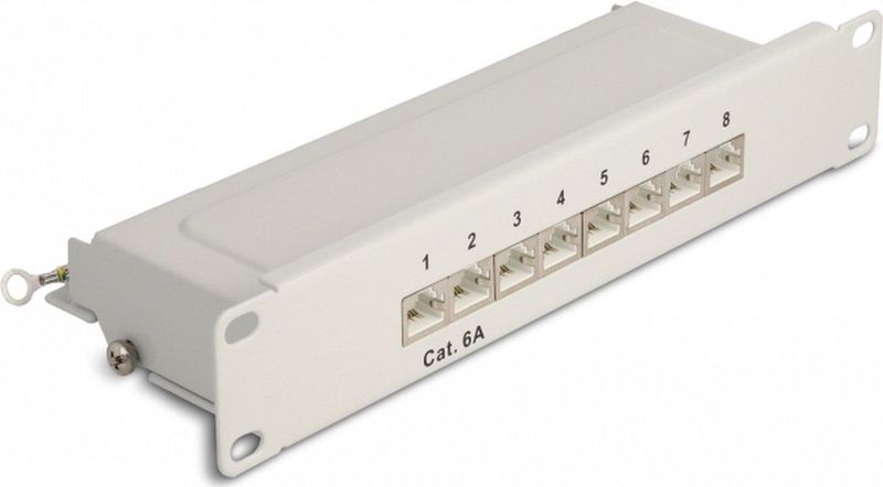 Patch Panel - CAT6a - 10 Inch - 8x RJ45 - STP - Metalen Behuizing