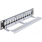 10 Keystone Patchpanel 12 Port Entl.schiene 1HE schw