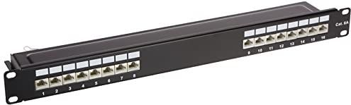 Delock - Patch Panel - 19 Inch - Zwart - 16 Port CAT6A, 1U, Metaal