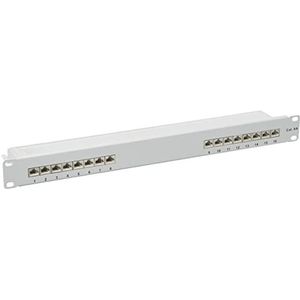 Delock - Patch Panel - 19 Inch - 16 Port - Grijs - Metaal