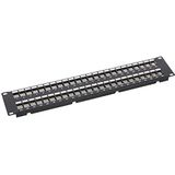 Delock - 19 inch Patch Panel - Zwart - Voor 48 Keystone Modules - 2U