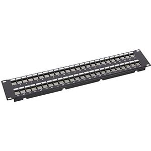 Delock - 19 inch Patch Panel - Zwart - Voor 48 Keystone Modules - 2U