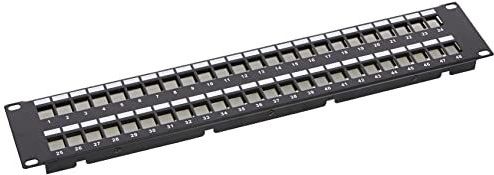 Delock - 19 inch Patch Panel - Zwart - Voor 48 Keystone Modules - 2U