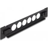 Patch Panel - Zwart - Metaal - Geschikt voor 10 Inch Rack - 6 D-type Openingen