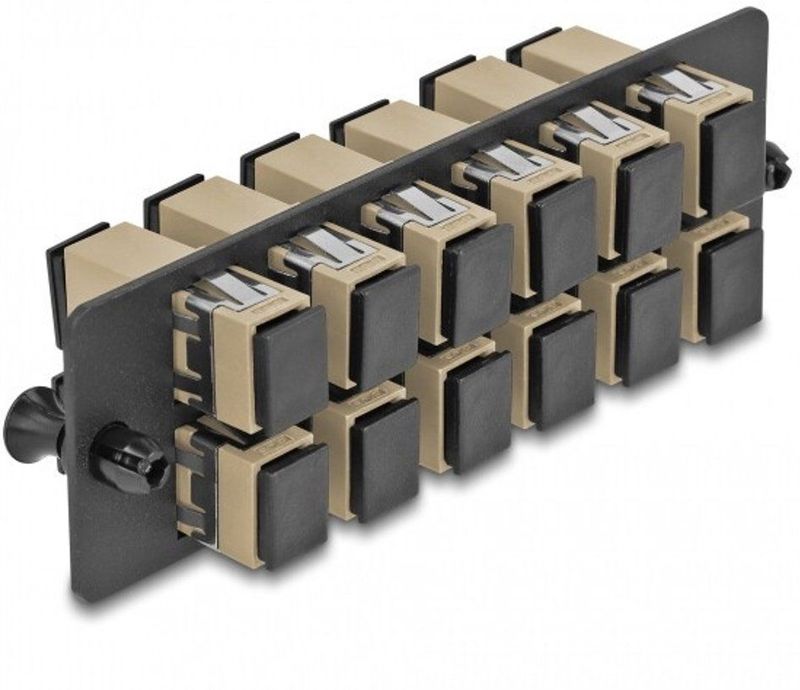 Glasvezeladapterpaneel Sc simplex om1 / om2 12 poort beige