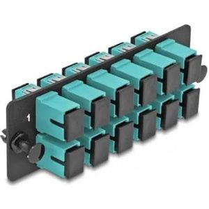 Glasvezeladapterpaneel Sc simplex OM4 12 Port Aqua
