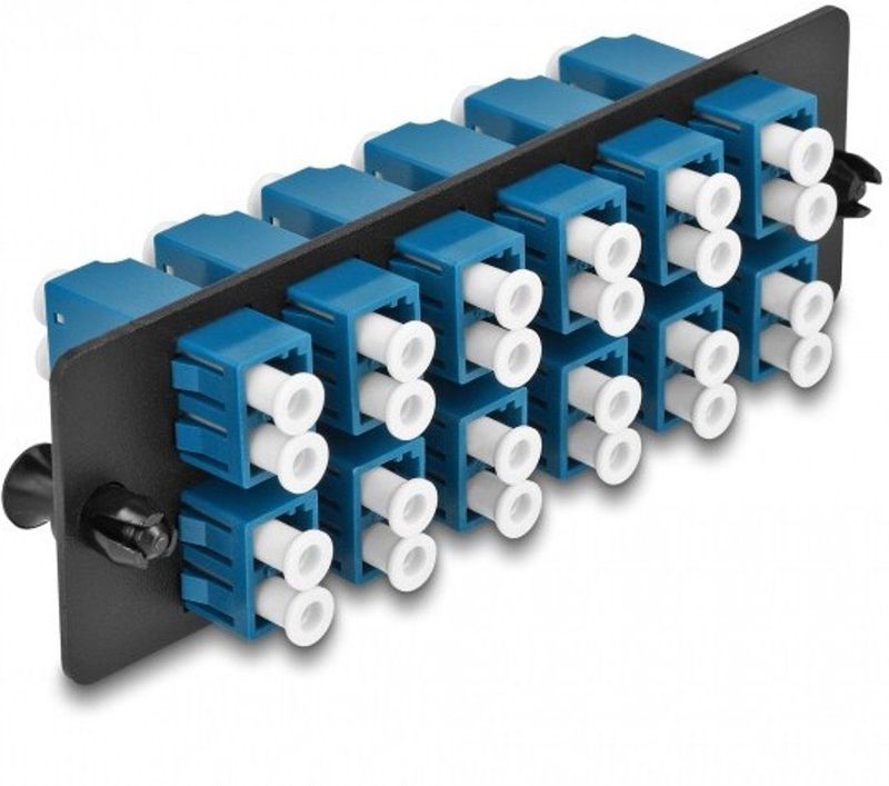 Glasvezeladapterpaneel LC duplex UPC 12 poortblauw