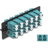 Glasvezeladapterpaneel LC duplex OM4 12 Port Aqua
