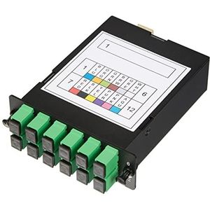 Delock - Cassette met MPO Mannelijke Poort en Twaalf SC Simplex Vrouwelijke Poorten - Glasvezel HD - 12 Vezels - Single-Mode - Polariteit A - 9/125 µm