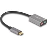 Delock - 67071 - Externe USB-Geluidskaart - Grijs - USB-C - 2 x 3,5 mm Aansluiting