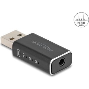 Delock USB Gaming DAC 24 Bit / 96 kHz Audio in hoge resolutie (USB 2.0, USB), Geluidskaart, Zwart