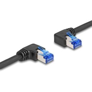 Delock RJ45 Netzwerkkabel Cat.6A S/FTP rechts / links gewinkelt 0,5 m