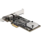 Delock - PCI Express x2 Kaart - 2 x RJ45 - 5 Gigabit - Zwart