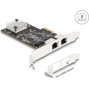 Delock - PCI Express x2 Kaart - 2 x RJ45 - 5 Gigabit - Zwart