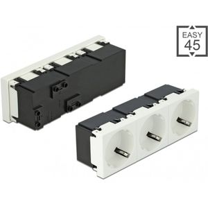 Delock - Drievoudige Geaarde Contactdoos - Wit - Easy 45 - 16 A / 250 V~