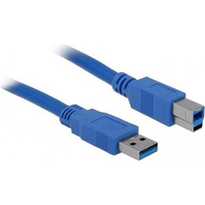 USB-A naar USB-B kabel - USB3.0 - tot 2A / blauw - 5 meter