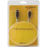 Delock - Firewire Kabel - 1 Meter - Transparant - 9-polige IEEE 1394-connector