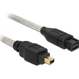 Delock - Firewire Kabel - 1 Meter - Transparant - 9-polige IEEE 1394-connector