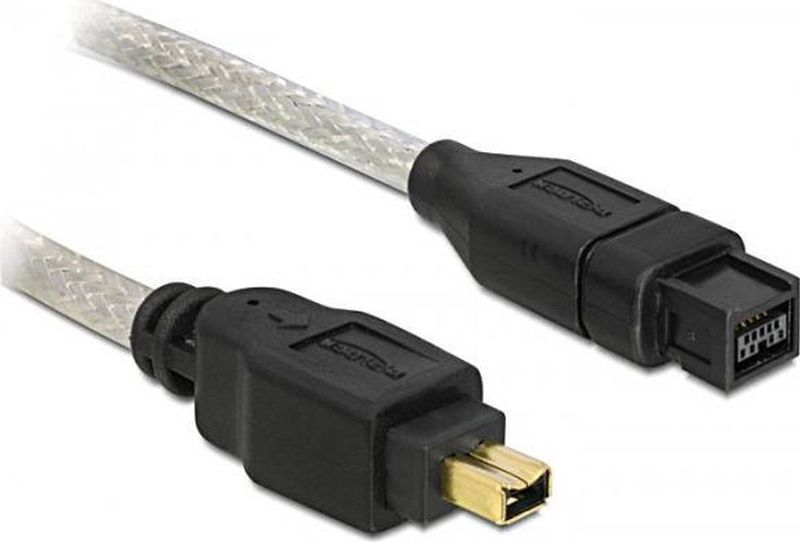 Delock - Firewire Kabel - 1 Meter - Transparant - 9-polige IEEE 1394-connector