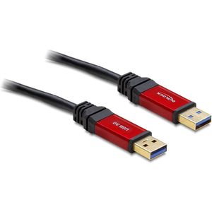 USB-Kabel usb 3.2 Gen1 (usb 3.0 / usb 3.1 Gen1) usb-a Stecker, usb-a Stecker 3.00 m Rot, Schw - Delock