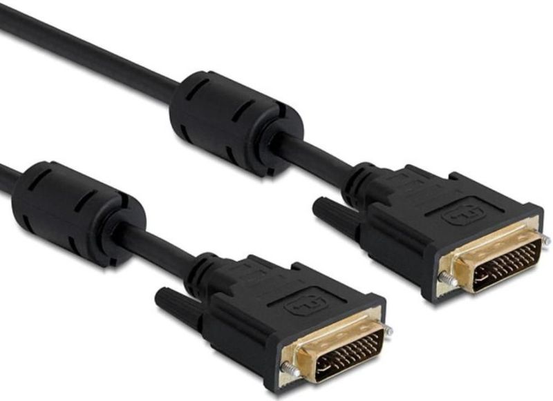 DeLOCK 1m DVI-I, 1 m, DVI-I, DVI-I, Schwarz, Gold, Männlich/Männlich