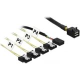 DeLOCK Mini SAS HD SFF-8643 > 4x SATA 7 pin Reverse + Sideband kabel 0,5 meter