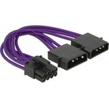 Delock Stromkabel PCI Express 8 Pin Stecker > 2 x 4 Pin Stecker violet