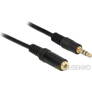 3,5mm Jack stereo audio verlengkabel - verguld / zwart - 2 meter