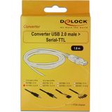 Delock - USB 2.0 naar TTL Converter - 2,5 mm 3 Pin Stereo Jack - 1,8 m