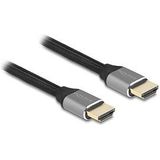 Delock - Ultra High Speed - HDMI-Kabel - HDMI-Stecker auf HDMI-Stecker - 3 m - dreifach geschirmt - grau - vergoldete Kontakte, 8K60 Hz (7680 x 4320) Unterstützung