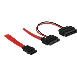 Slim SATA (v) - SATA data (v) + SATA voeding (m) kabel / SATA600 - 6 Gbit/s - 0,30 meter