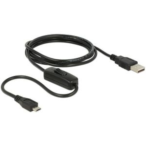 USB naar USB Micro B kabel met schakelaar - USB2.0 - 1,5 meter