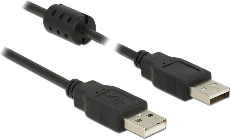 Delock - USB-kabel - USB 2.0 - USB-A Stekker - USB-A Stekker - 0.50 m - Zwart - Met Ferrietkern