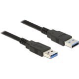 Delock - 85059 - USB 3.0 Kabel - Zwart - 0,5 m, Dubbel Afgeschermd, Gegevensoverdrachtsnelheid tot 5 Gbps