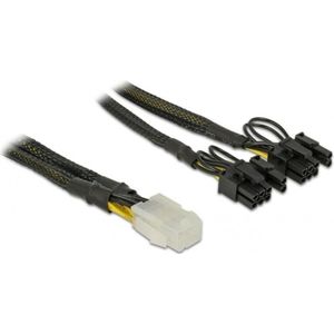 Voedingskabel - PCIe 6-pins naar 2x PCIe 8-pins (6+2) - 0,30 meter