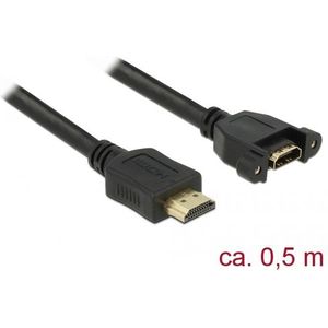 DeLOCK 85463, 0,5 m, HDMI Typ A (Standard), HDMI Typ A (Standard), 3840 x 2160 Pixel, 10,2 Gbit/s, Schwarz