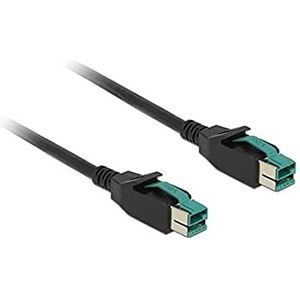 DELOCK PoweredUSB-kabelstekker 12 V > PoweredUSB-stekker 12 V 2 m voor POS printers en terminals
