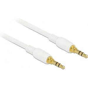 3,5mm Jack stereo audio slim kabel kabel met extra ruimte / wit - 0,50 meter
