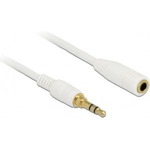 3,5mm Jack stereo audio slim kabel verlengkabel met extra ruimte - wit - 2 meter