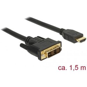 Video kabel adapter 1,5 meter DVI-D HDMI Type A (Standaard) Zwart