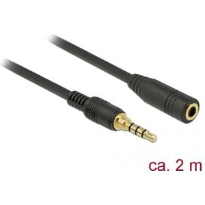 DeLOCK 85631, 3.5mm, Männlich, 3.5mm, Weiblich, 2 m, Schwarz